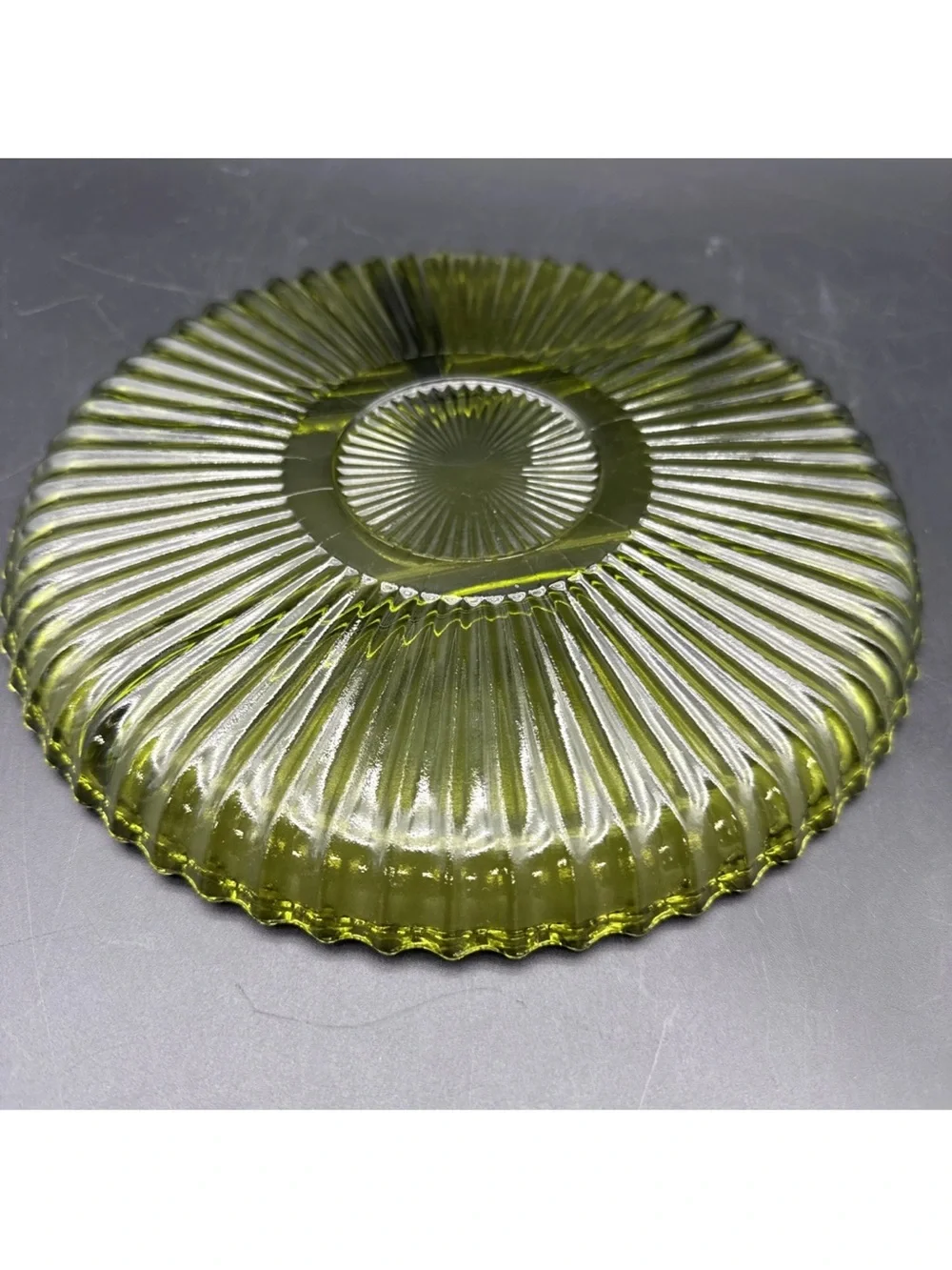 Indiana Glass Olive Green Divided Serving Plate